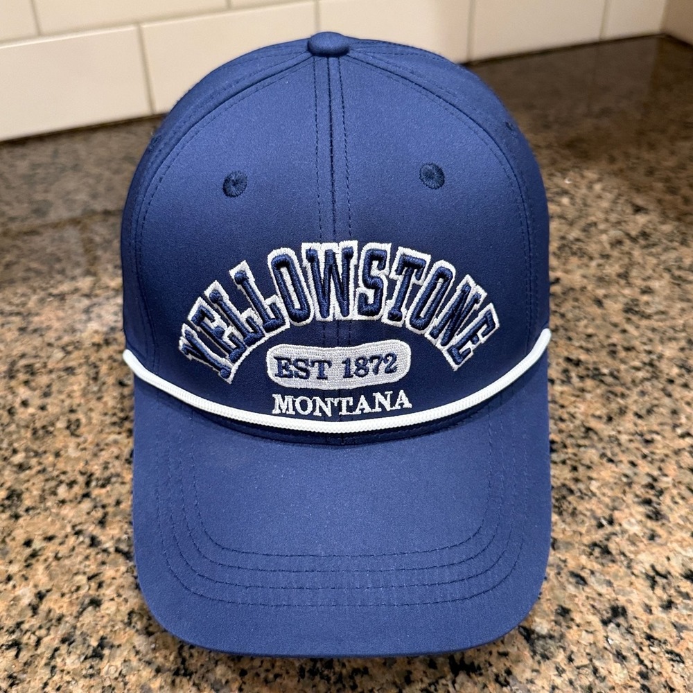 Yellowstone Hat Baseball Cap Men's Adjustable Navy Blue Rope Strapback
